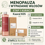  Menopauza i Wypadanie Włosów – Etap 1 Kuracja trychologiczna. Zestaw: Kaaral K05 przeciw wypadaniu włosów: Szampon 250 ml + Ampułki 12 × 10 ml | Ograniczenie Wypadania, Wsparcie Mieszków + Plan Badań, Dieta i Regeneracja. Darmowa wysyłka
