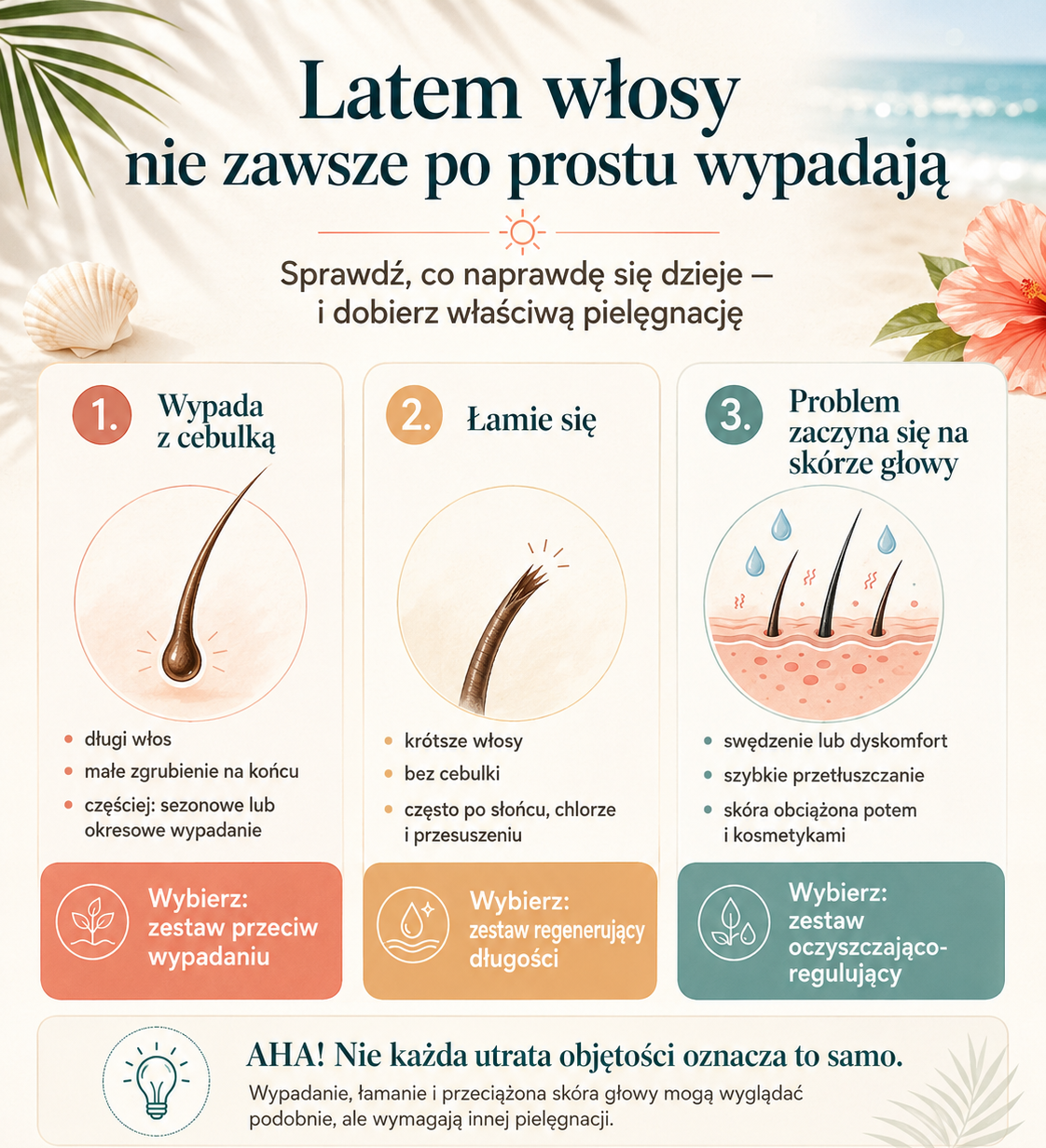Włosy wypadają czy się łamią? Letni test, który pomoże dobrać właściwą pielęgnację